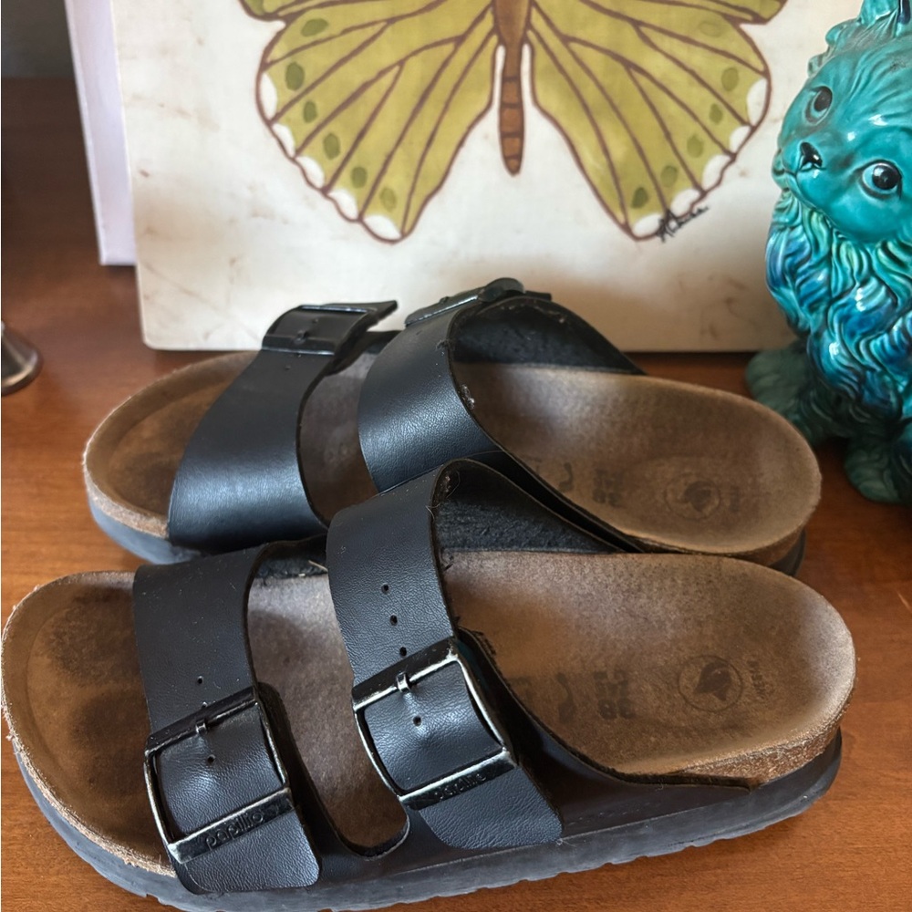 Birkenstock by Papillio Vegan Black Arizona Platform Sandals